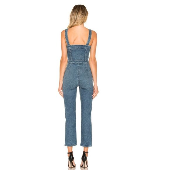 GRLFRND Hill Slim Denim Jumpsuit Overalls Alive Again - Picture 2 of 8